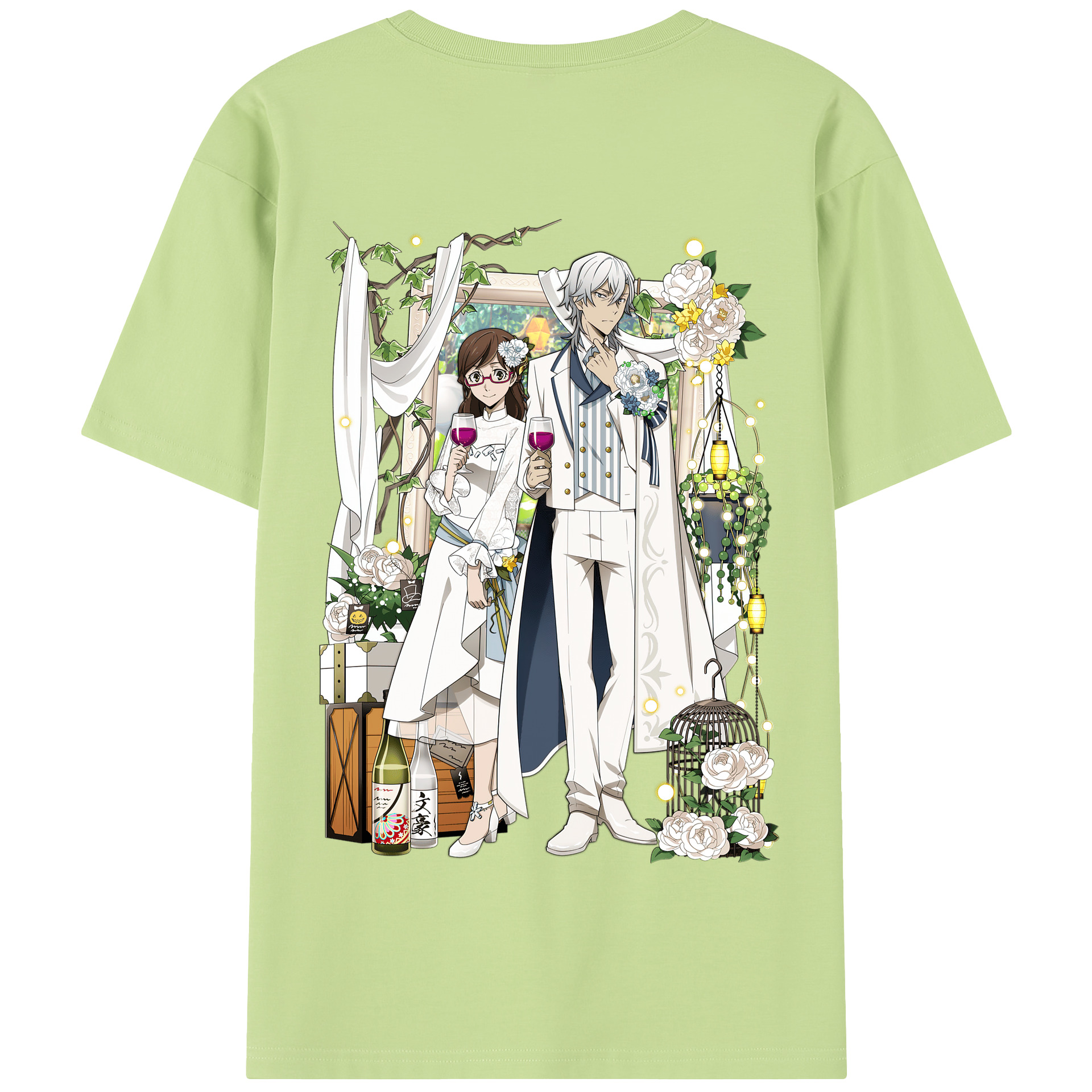 （画像用） 文豪ストレイドッグス Bungo Stray Dogs 綿100％半袖Tシャツ（背面プリント）